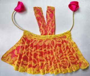 Pink and Yellow Net Laddu Gopal Dress