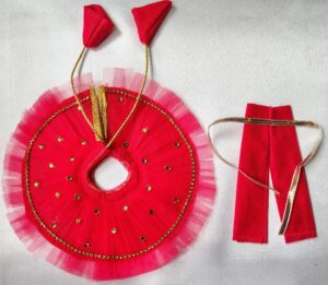 Red Net Laddu Gopal Dress