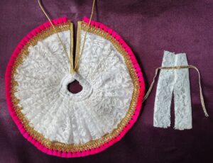 White Net Laddu Gopal Dress